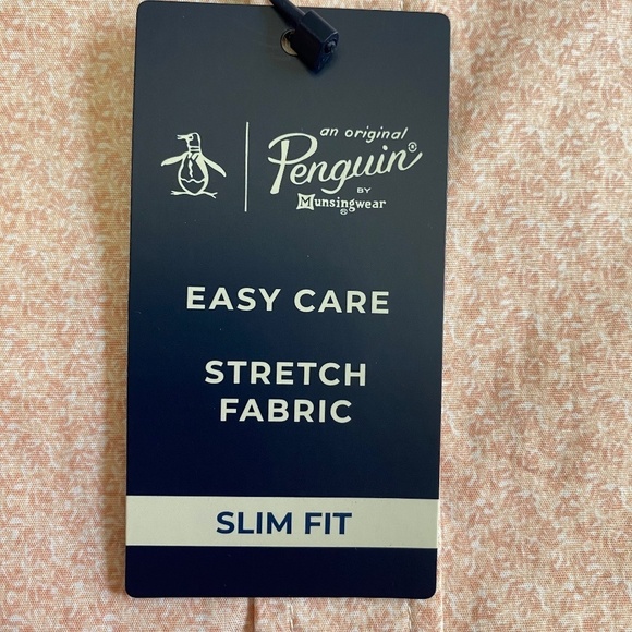 Original Penguin Coral Reef Print Slim Fit, Tangerine/Orange, XXL 18-18 1/2, NWT - Picture 4 of 15